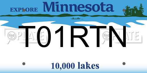 T01RTN Minnesota License Plate