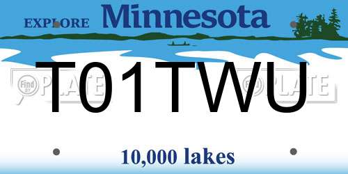 T01TWU Minnesota License Plate