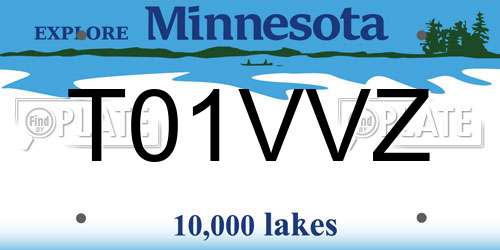 T01VVZ Minnesota License Plate