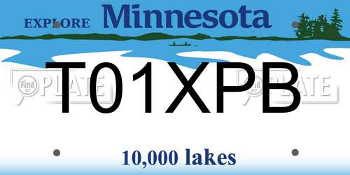 T01XPB Minnesota License Plate