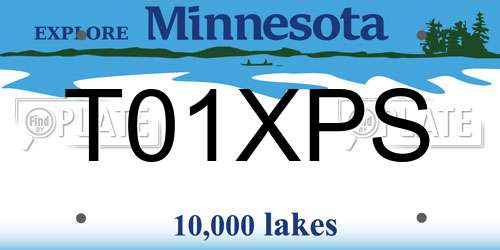 T01XPS Minnesota License Plate