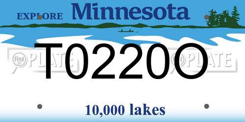 T0220O Minnesota License Plate