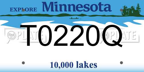 T0220Q Minnesota License Plate