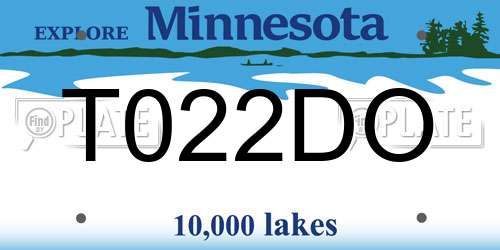 T022DO Minnesota License Plate
