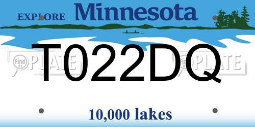 T022DQ Minnesota License Plate