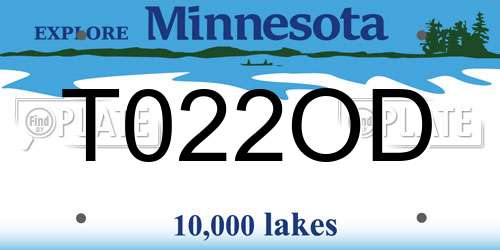 T022OD Minnesota License Plate
