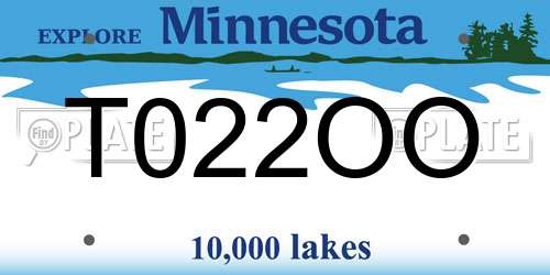 T022OO Minnesota License Plate