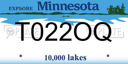 T022OQ Minnesota License Plate