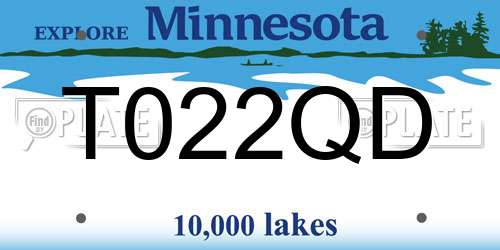 T022QD Minnesota License Plate