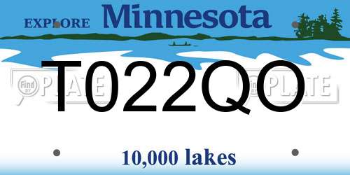 T022QO Minnesota License Plate