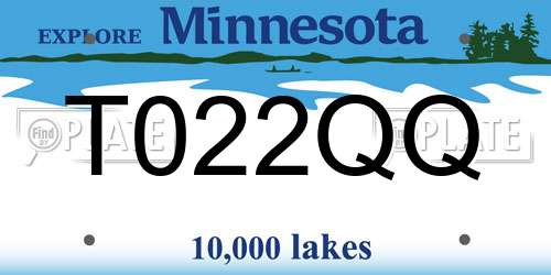T022QQ Minnesota License Plate