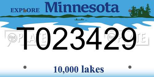T023429 Minnesota License Plate