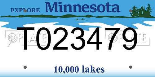 T023479 Minnesota License Plate