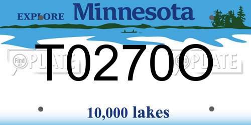 T0270O Minnesota License Plate