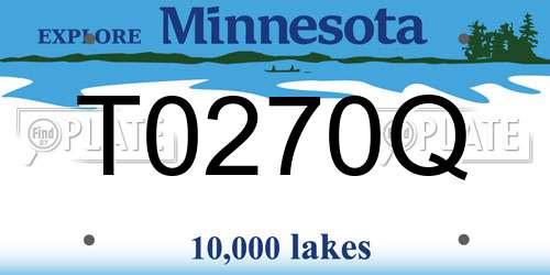 T0270Q Minnesota License Plate