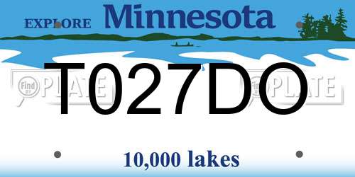 T027DO Minnesota License Plate