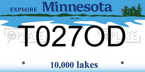 T027OD Minnesota License Plate