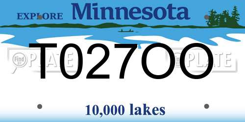 T027OO Minnesota License Plate