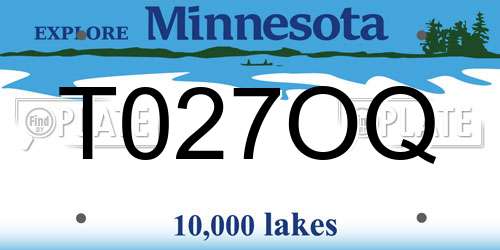 T027OQ Minnesota License Plate