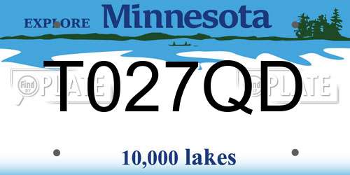 T027QD Minnesota License Plate