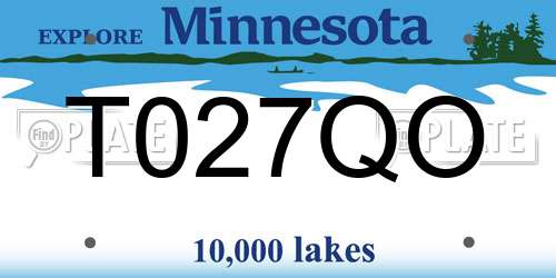 T027QO Minnesota License Plate