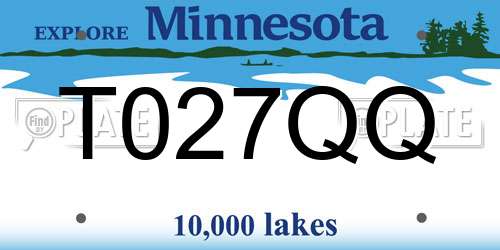 T027QQ Minnesota License Plate
