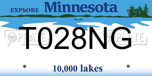 T028NG Minnesota License Plate
