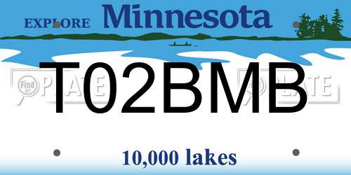 T02BMB Minnesota License Plate