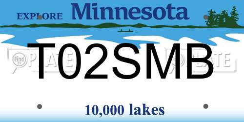 T02SMB Minnesota License Plate