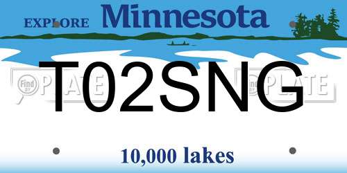 T02SNG Minnesota License Plate