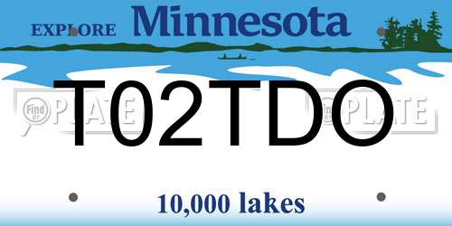 T02TDO Minnesota License Plate