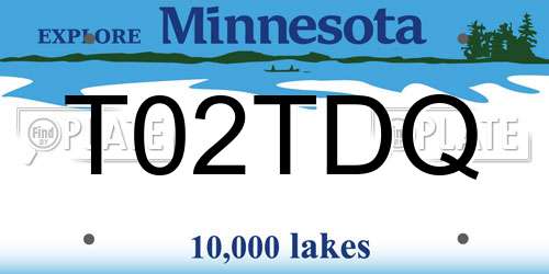 T02TDQ Minnesota License Plate