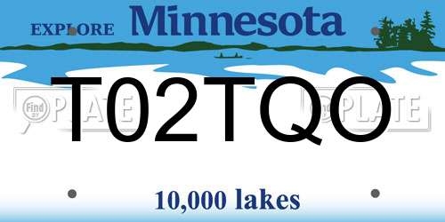 T02TQO Minnesota License Plate