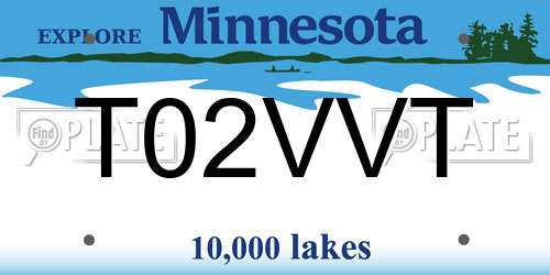 T02VVT Minnesota License Plate