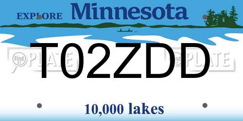 T02ZDD Minnesota License Plate