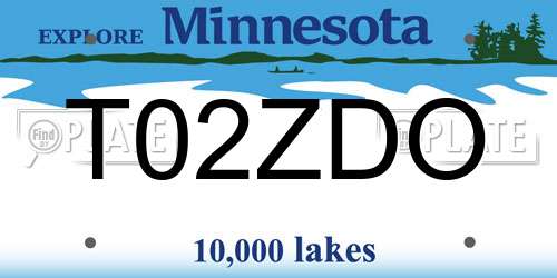 T02ZDO Minnesota License Plate