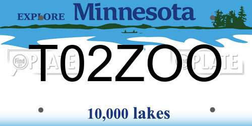 T02ZOO Minnesota License Plate