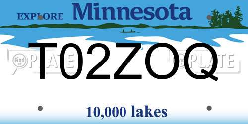 T02ZOQ Minnesota License Plate