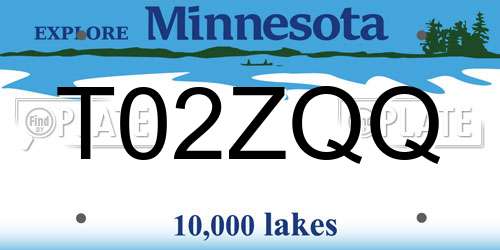T02ZQQ Minnesota License Plate