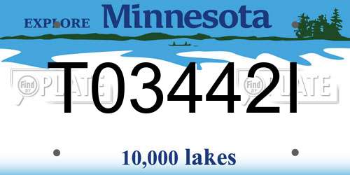 T03442I Minnesota License Plate