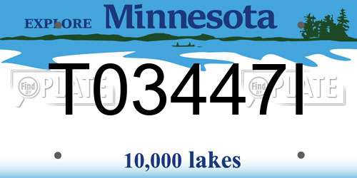 T03447I Minnesota License Plate