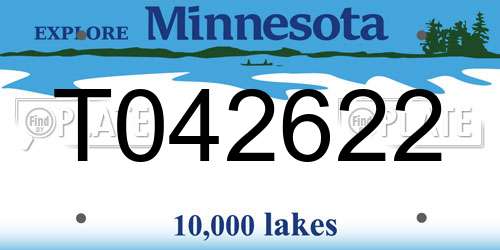 T042622 Minnesota License Plate