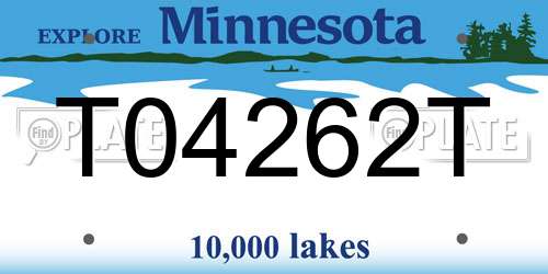 T04262T Minnesota License Plate