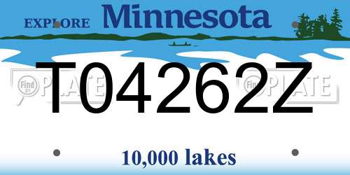 T04262Z Minnesota License Plate