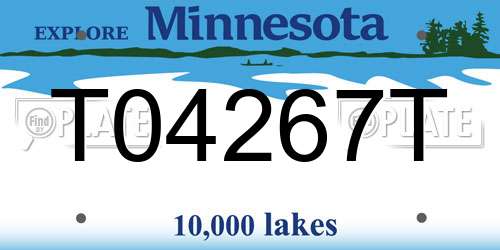 T04267T Minnesota License Plate