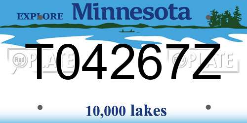 T04267Z Minnesota License Plate