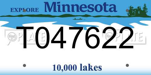 T047622 Minnesota License Plate