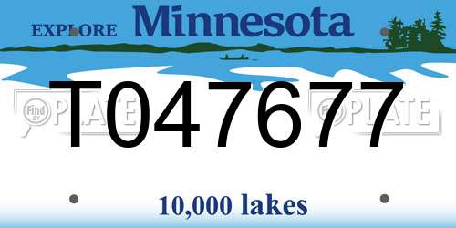 T047677 Minnesota License Plate