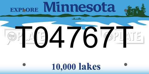 T04767T Minnesota License Plate