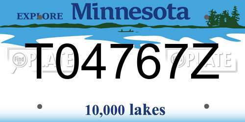 T04767Z Minnesota License Plate
